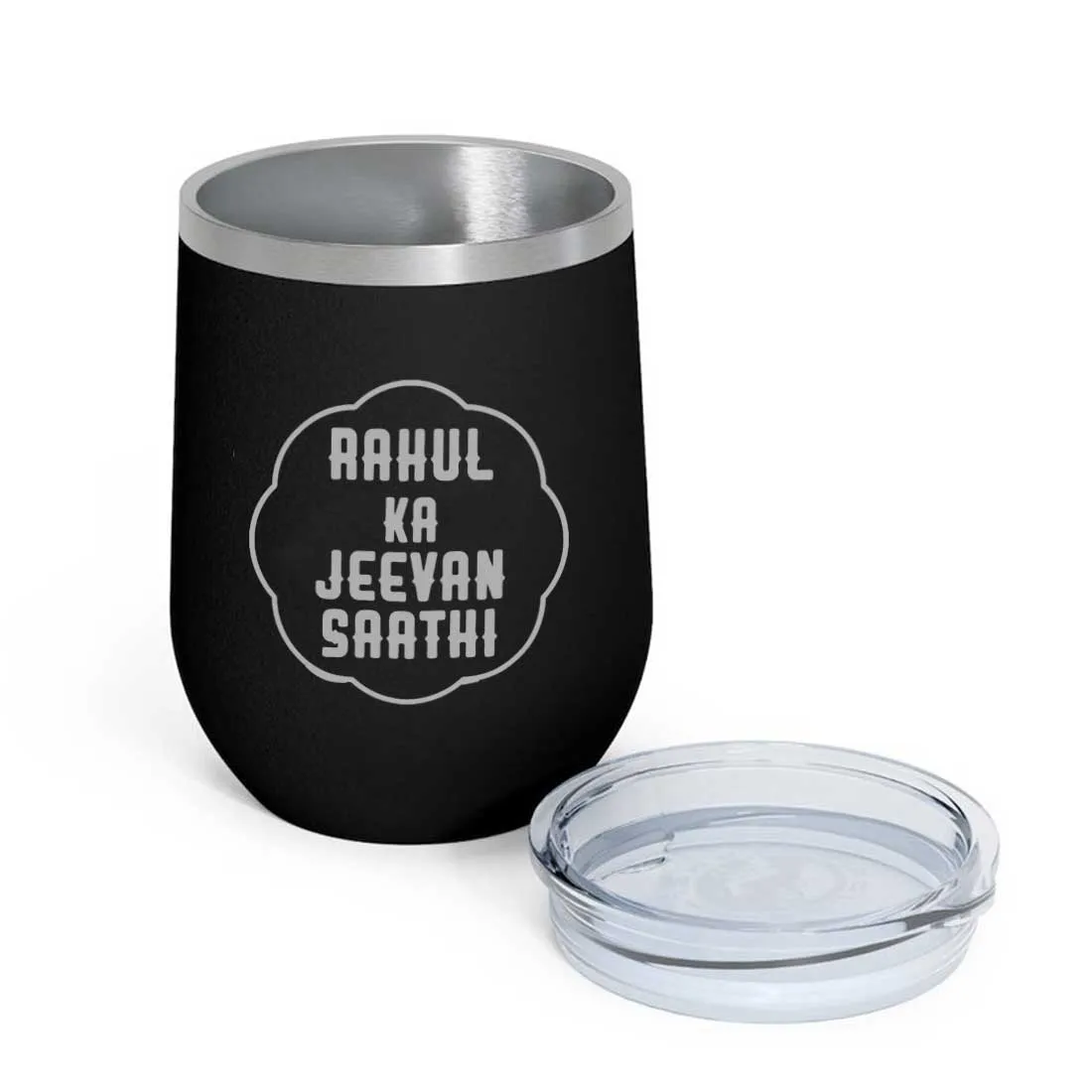 Customised Stainless Steel Insulated Coffee Mugs for Office Car Engraved Travel Cup - Jeevan Saathi