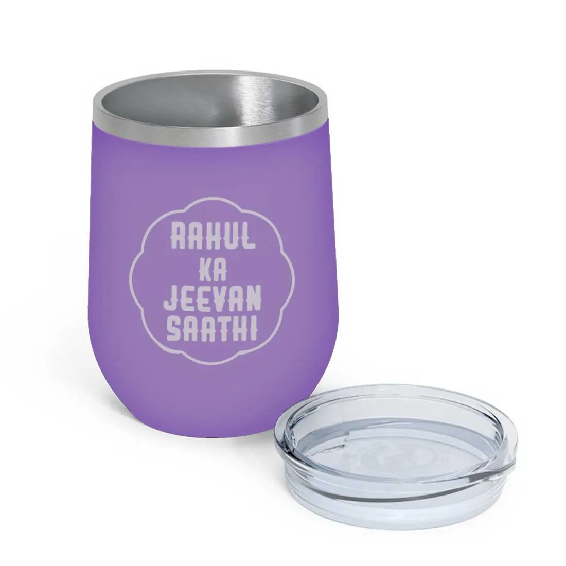 Customised Stainless Steel Insulated Coffee Mugs for Office Car Engraved Travel Cup - Jeevan Saathi