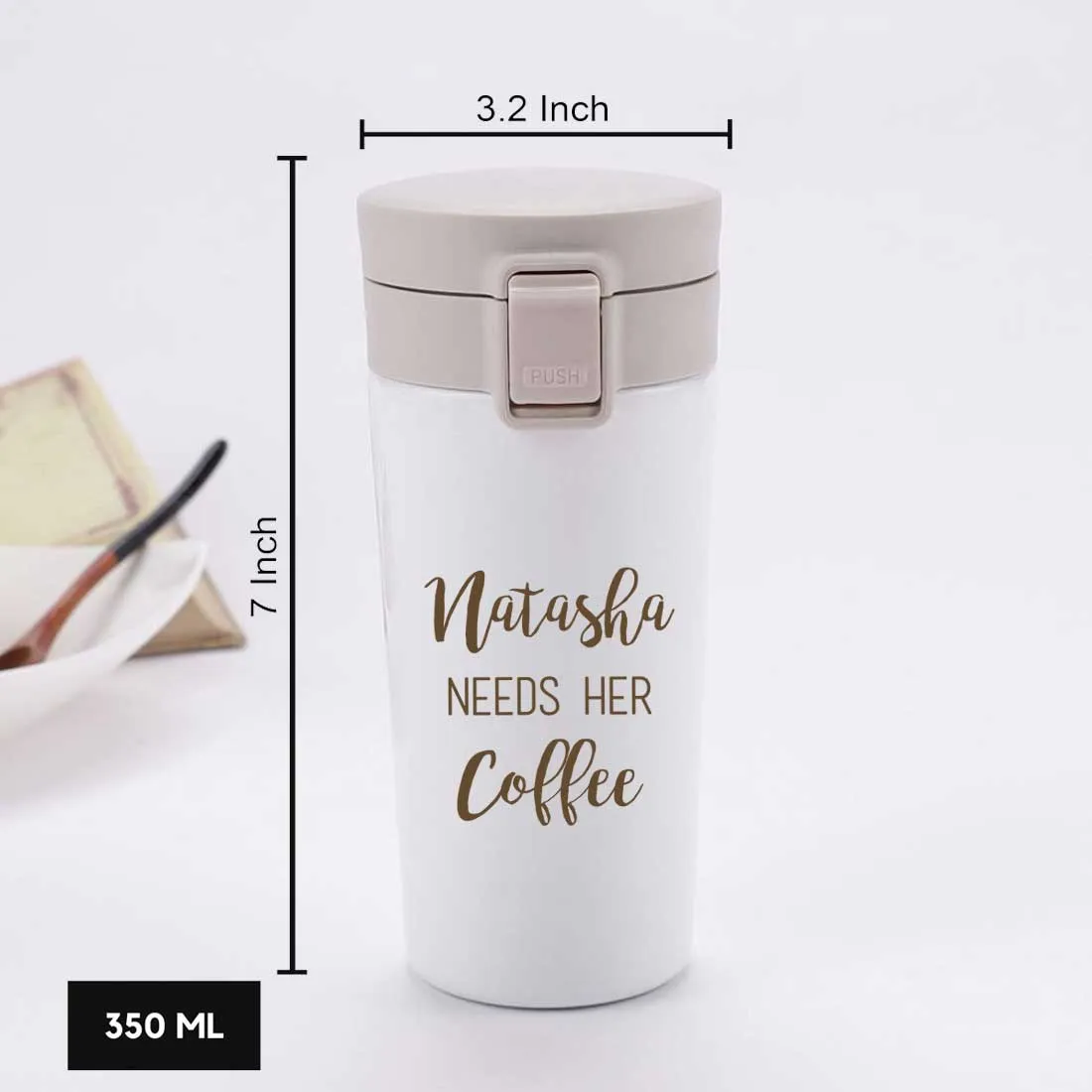 Customized Coffee Tumbler Insulated for Travelling Office Car Engraved Sipper Flask - Coffee Lover