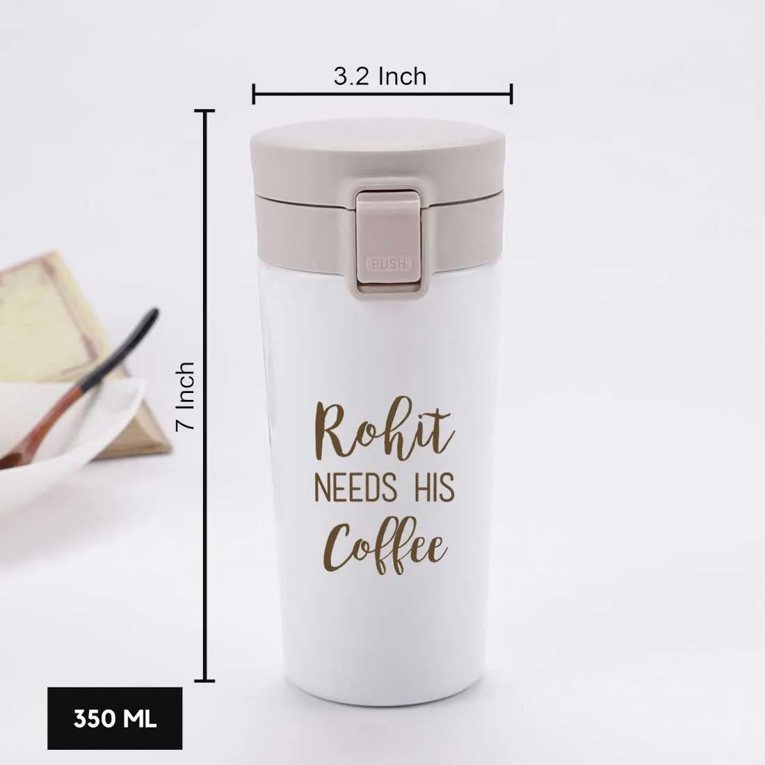 Customized Coffee Tumbler Insulated for Travelling Office Car Engraved Sipper Flask - Coffee Lover