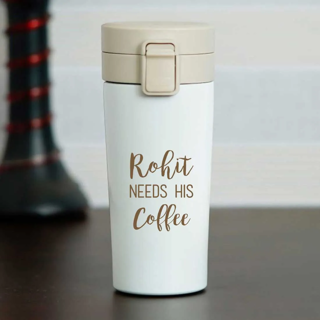 Customized Coffee Tumbler Insulated for Travelling Office Car Engraved Sipper Flask - Coffee Lover