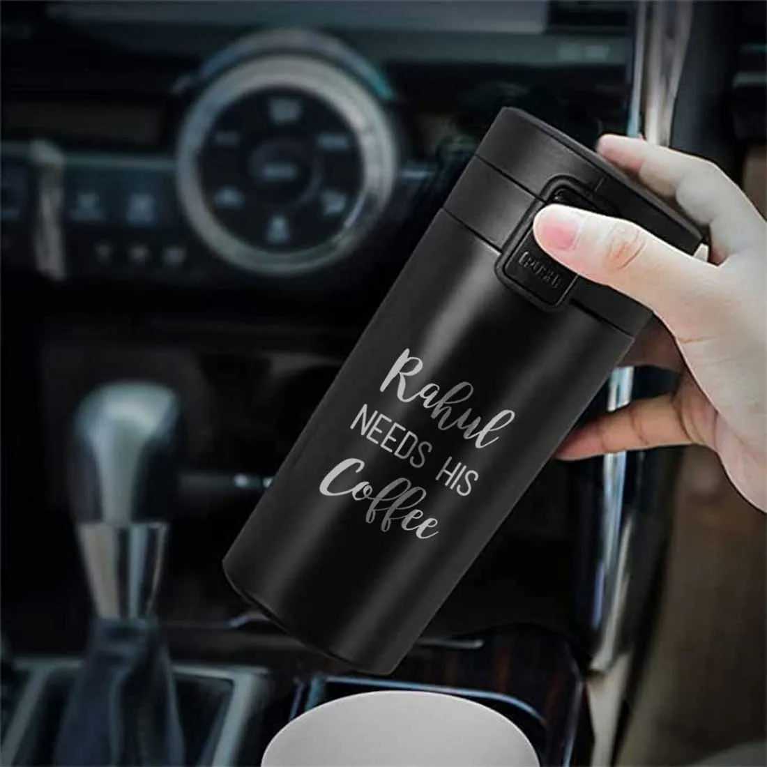 Customized Coffee Tumbler Insulated for Travelling Office Car Engraved Sipper Flask - Coffee Lover