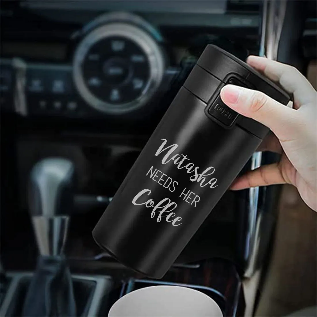 Customized Coffee Tumbler Insulated for Travelling Office Car Engraved Sipper Flask - Coffee Lover