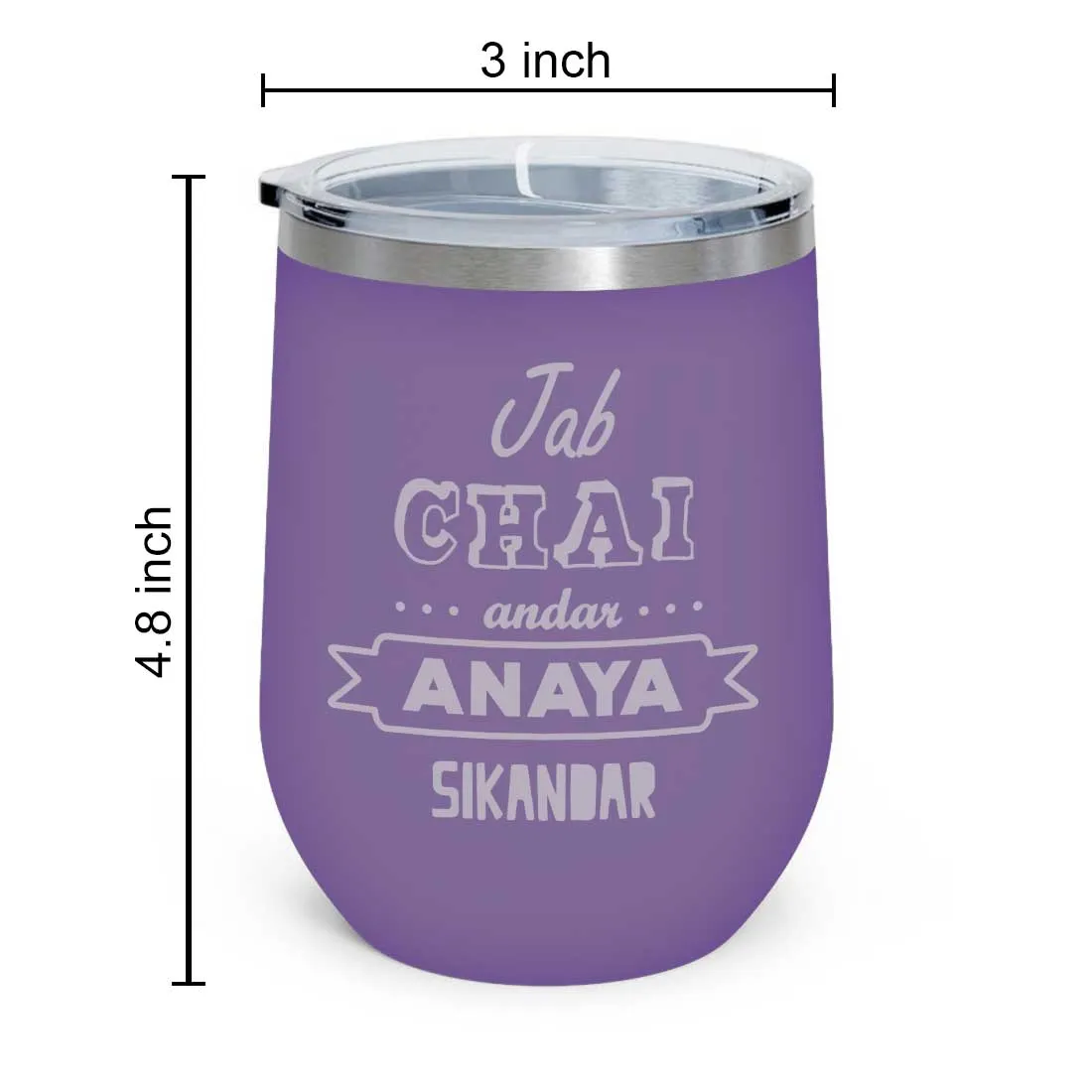 Customized insulated Coffee Tumbler for Travelling With Name Engraved  (350 ML) - Chai