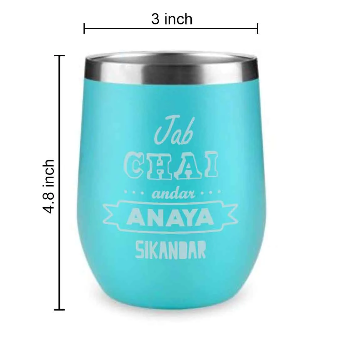 Customized insulated Coffee Tumbler for Travelling With Name Engraved  (350 ML) - Chai