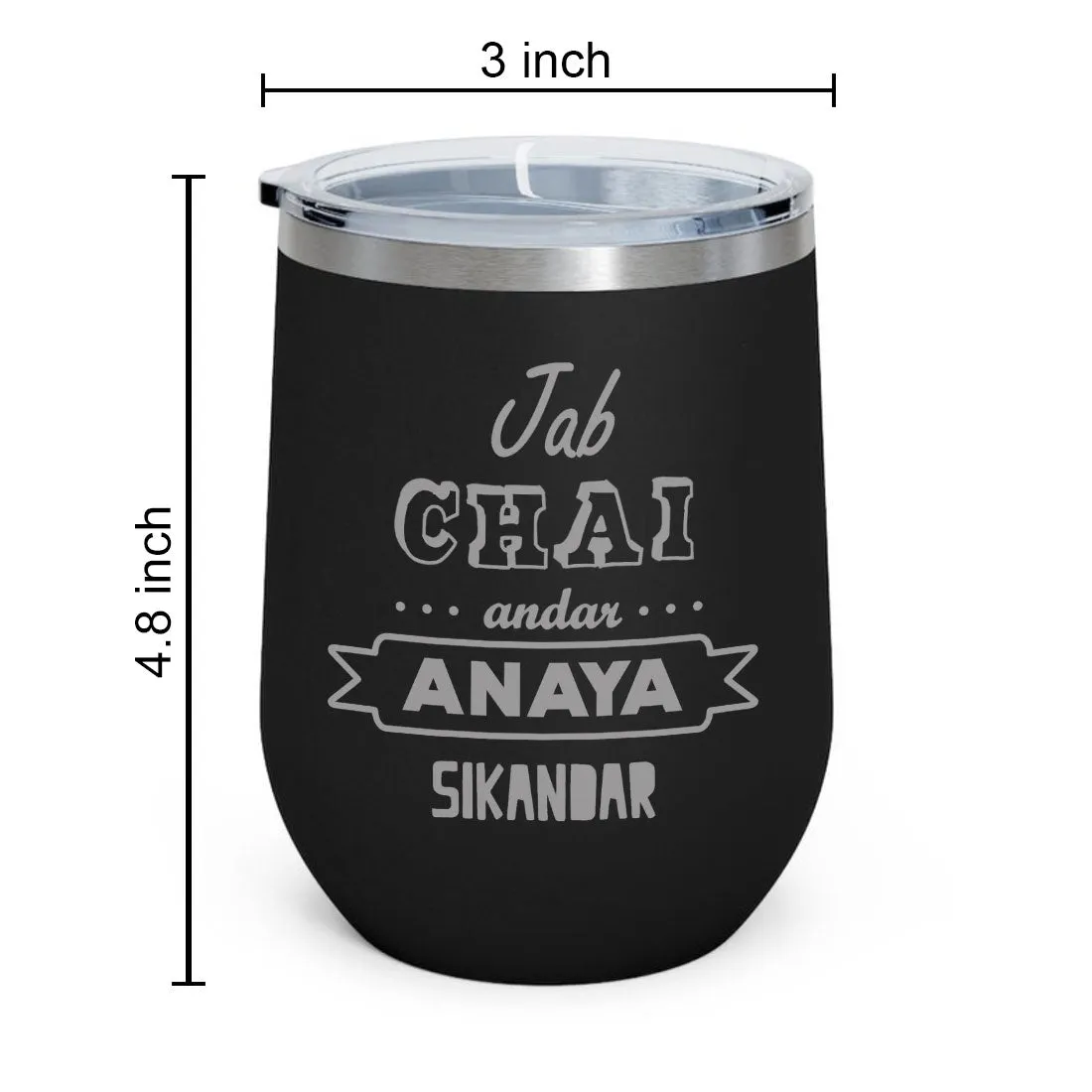 Customized insulated Coffee Tumbler for Travelling With Name Engraved  (350 ML) - Chai