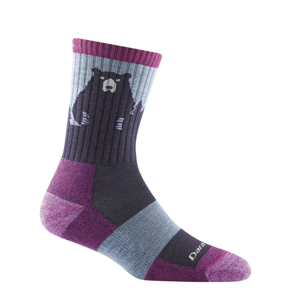 Darn Tough Women's Bear Town Micro Crew Lightweight Hiking Sock in Purple