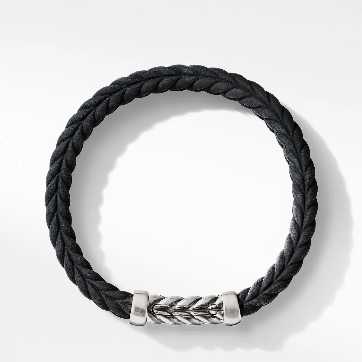 David Yurman Chevron Black Rubber Link Bracelet