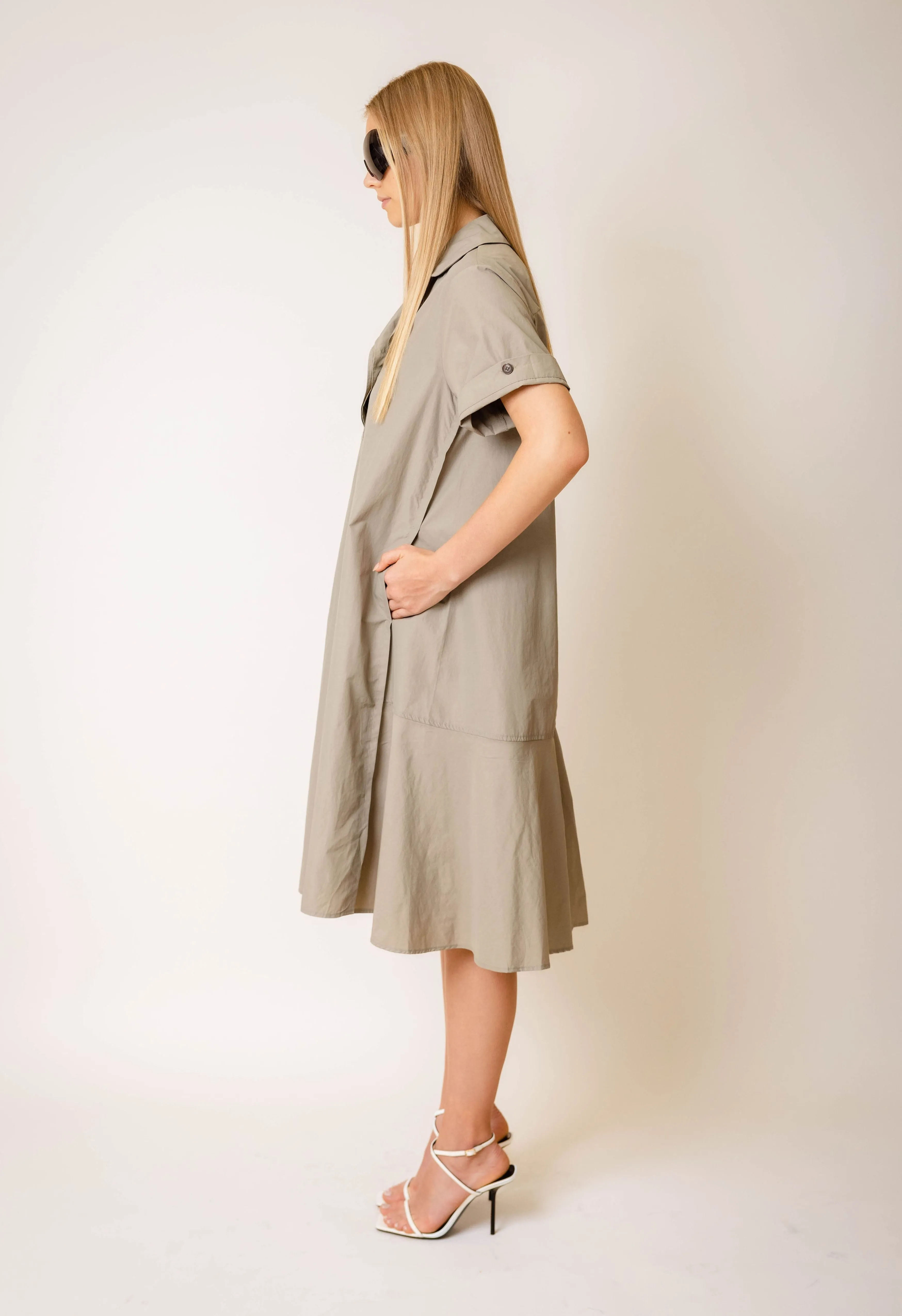 Delta Tunic Dress in Moss