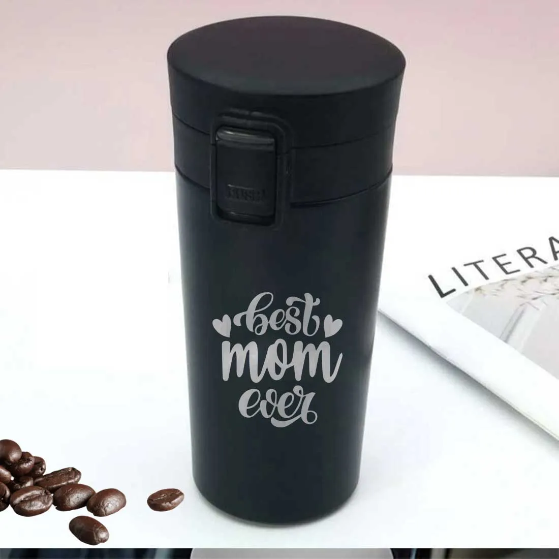 Designer Travel Coffee Mug Insulated for Travelling Mother Day Gift (350 ML) - Best Mom Ever