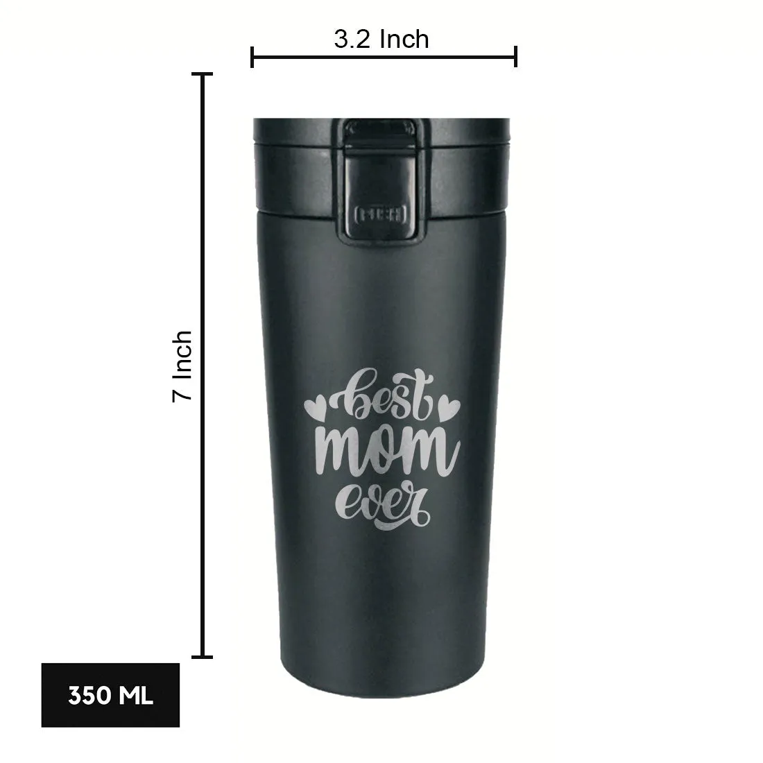 Designer Travel Coffee Mug Insulated for Travelling Mother Day Gift (350 ML) - Best Mom Ever