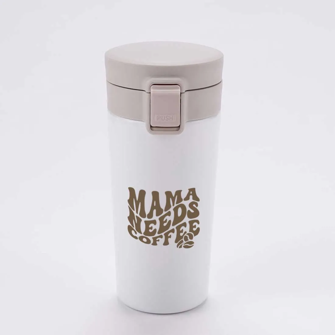 Designer Travel Coffee Mug Insulated for Travelling Mother Day Gift (350 ML) - Mama Needs Coffee