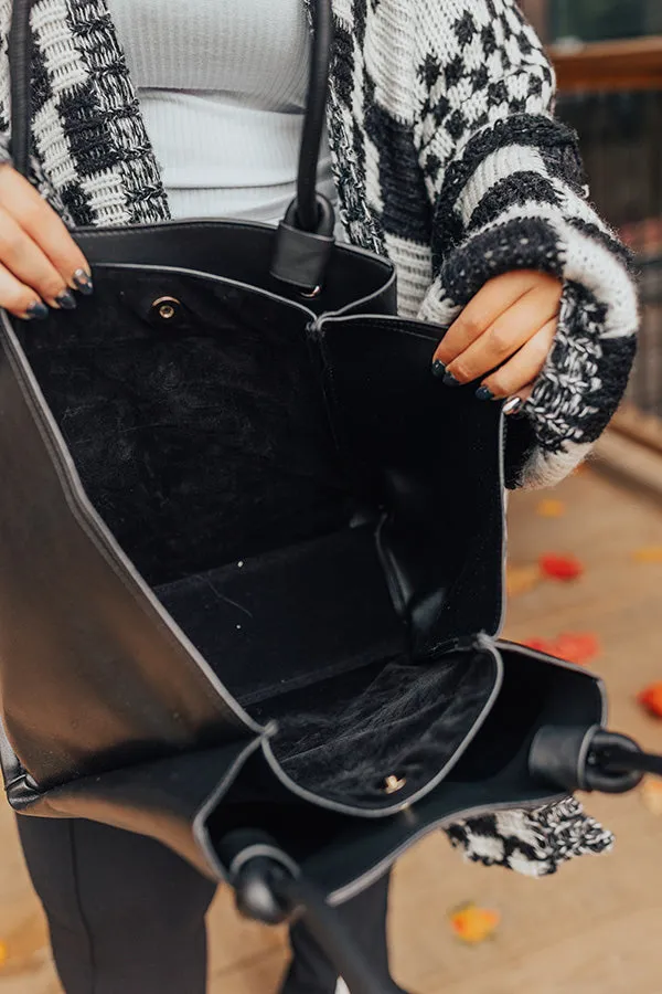 Elodie Lane Faux Leather Tote In Black