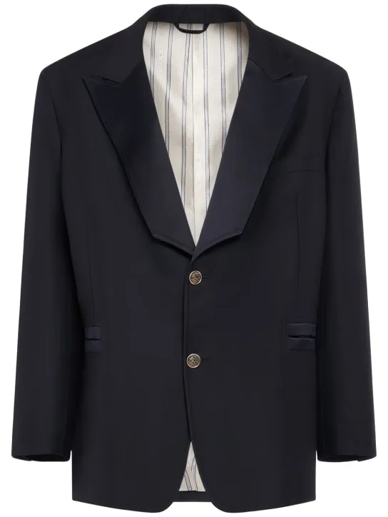 Etro   Wool blazer w/ peaked lapels 