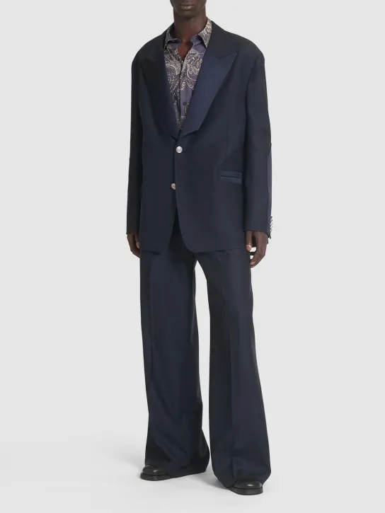 Etro   Wool blazer w/ peaked lapels 