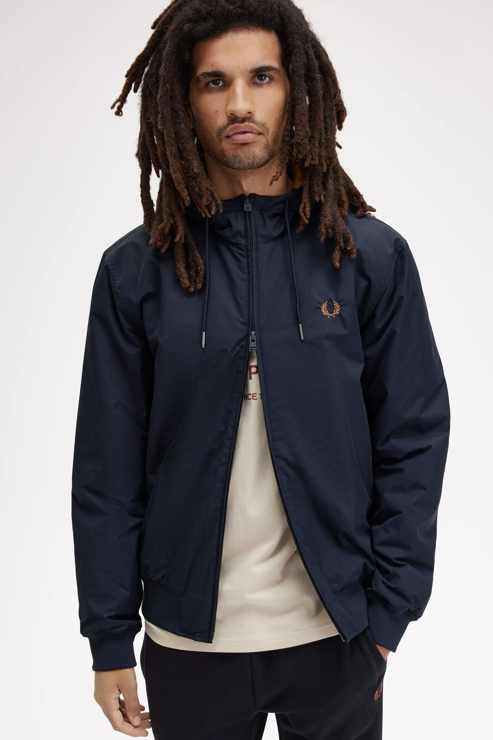 Fred Perry Brentham Hooded Jacket Navy