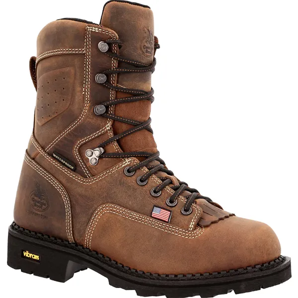 Georgia Boot USA Made Waterproof Logger Work Boot (Brown)