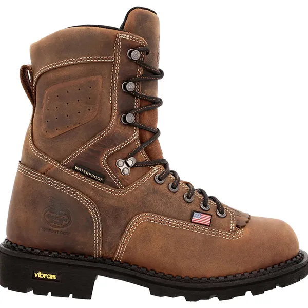 Georgia Boot USA Made Waterproof Logger Work Boot (Brown)