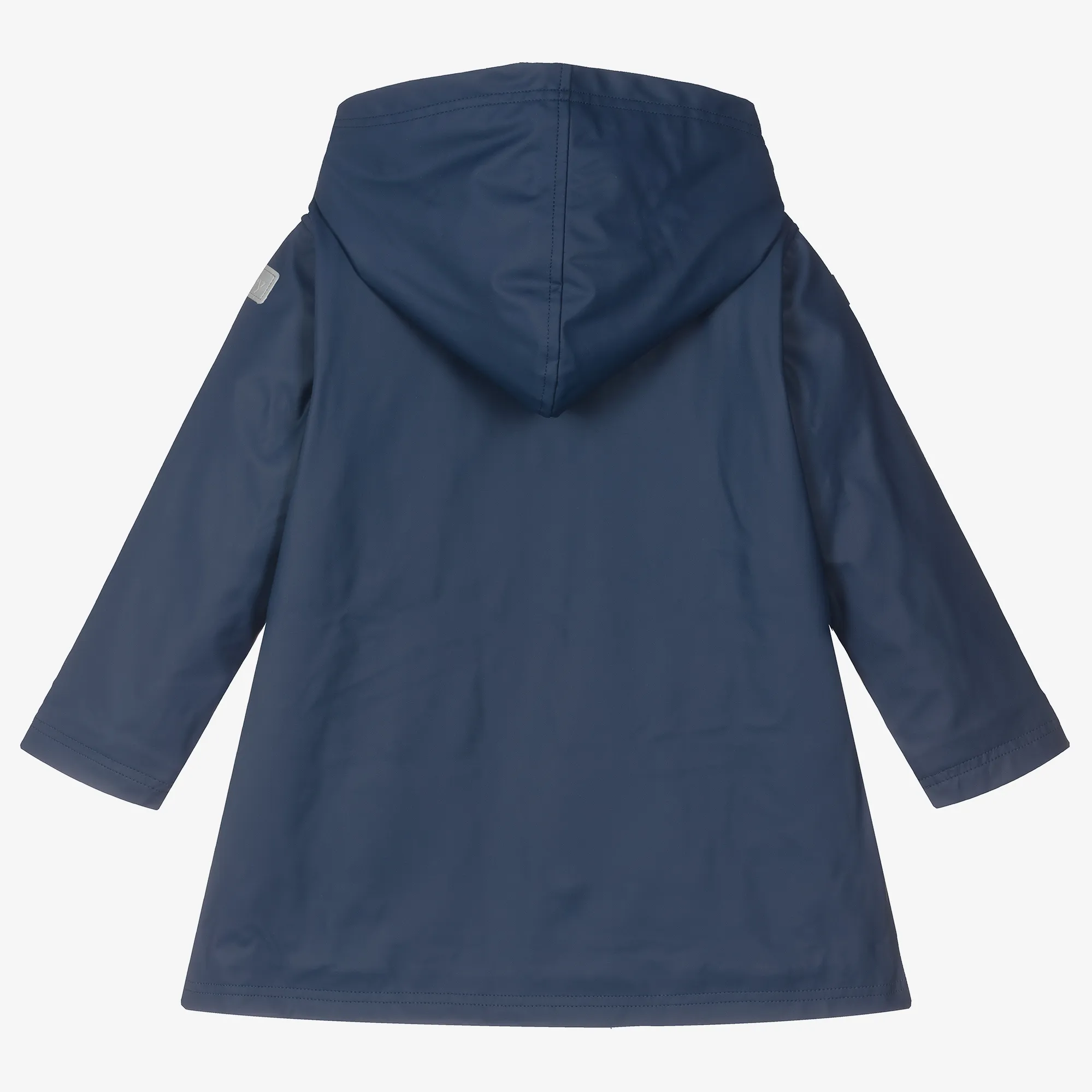 Girls Navy Blue Hooded Raincoat 