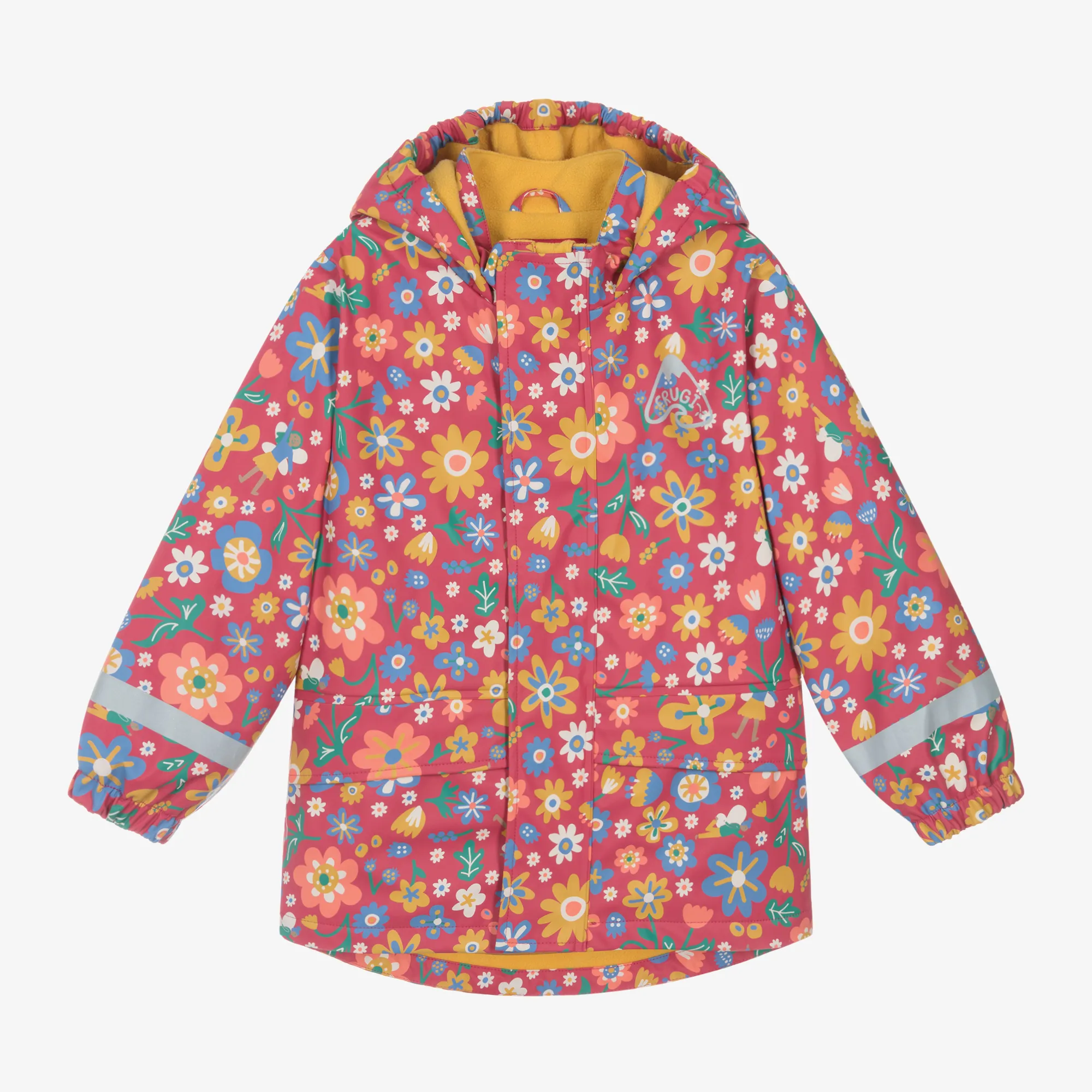 Girls Pink Floral Raincoat