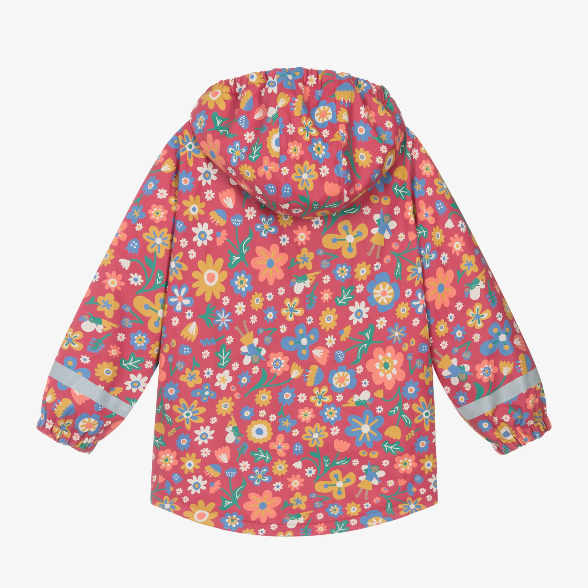 Girls Pink Floral Raincoat