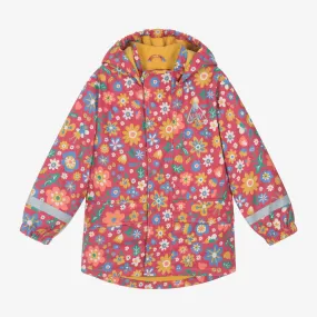 Girls Pink Floral Raincoat