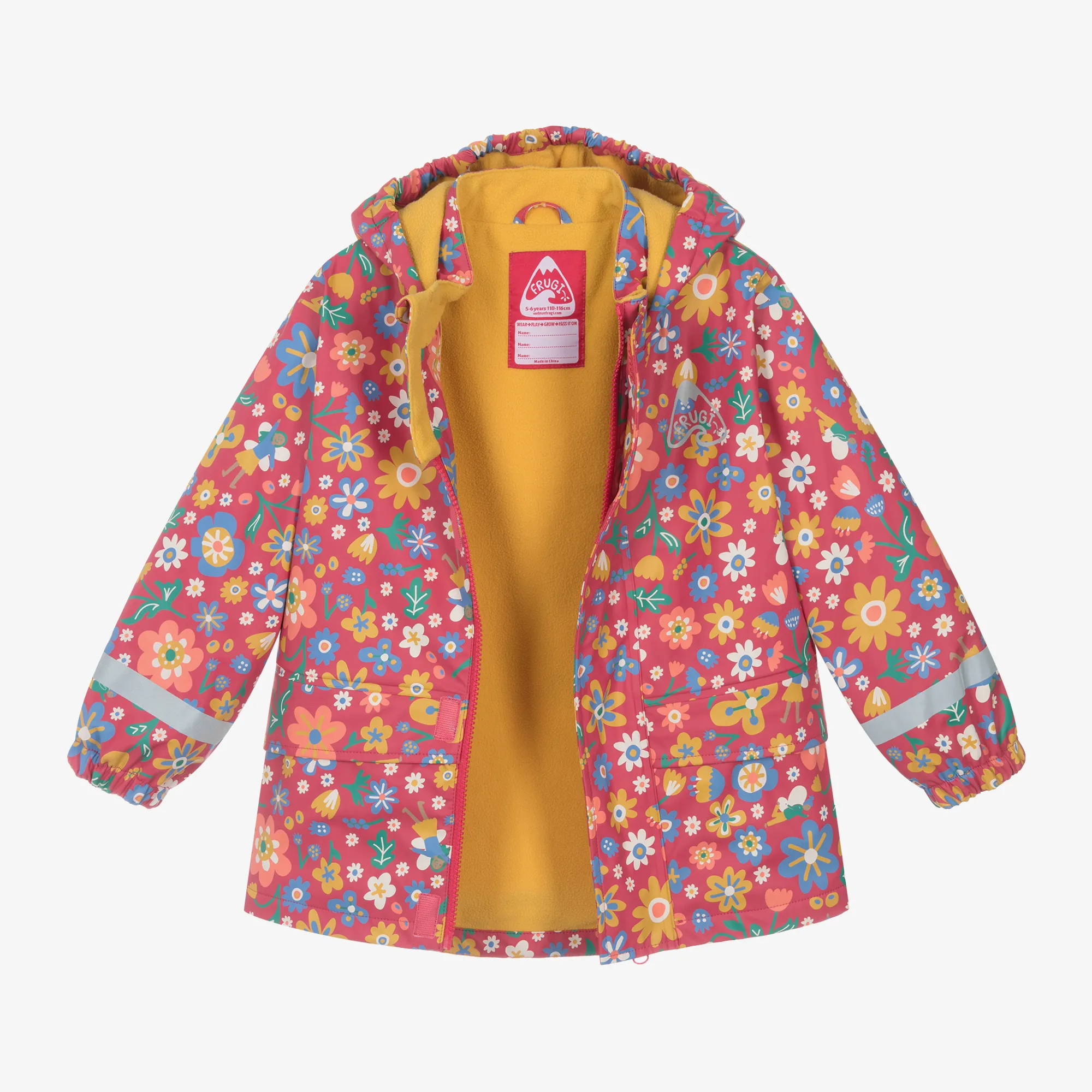 Girls Pink Floral Raincoat