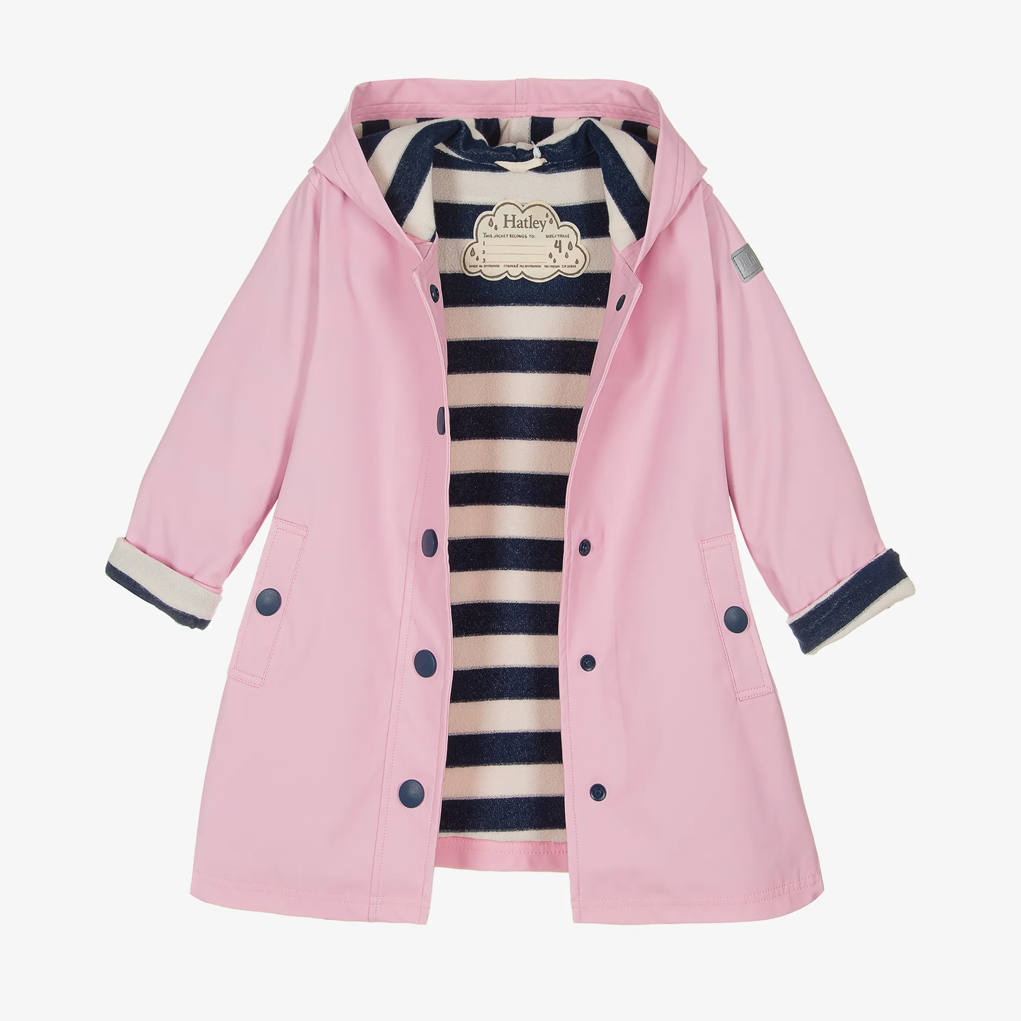 Girls Pink Hooded Raincoat 