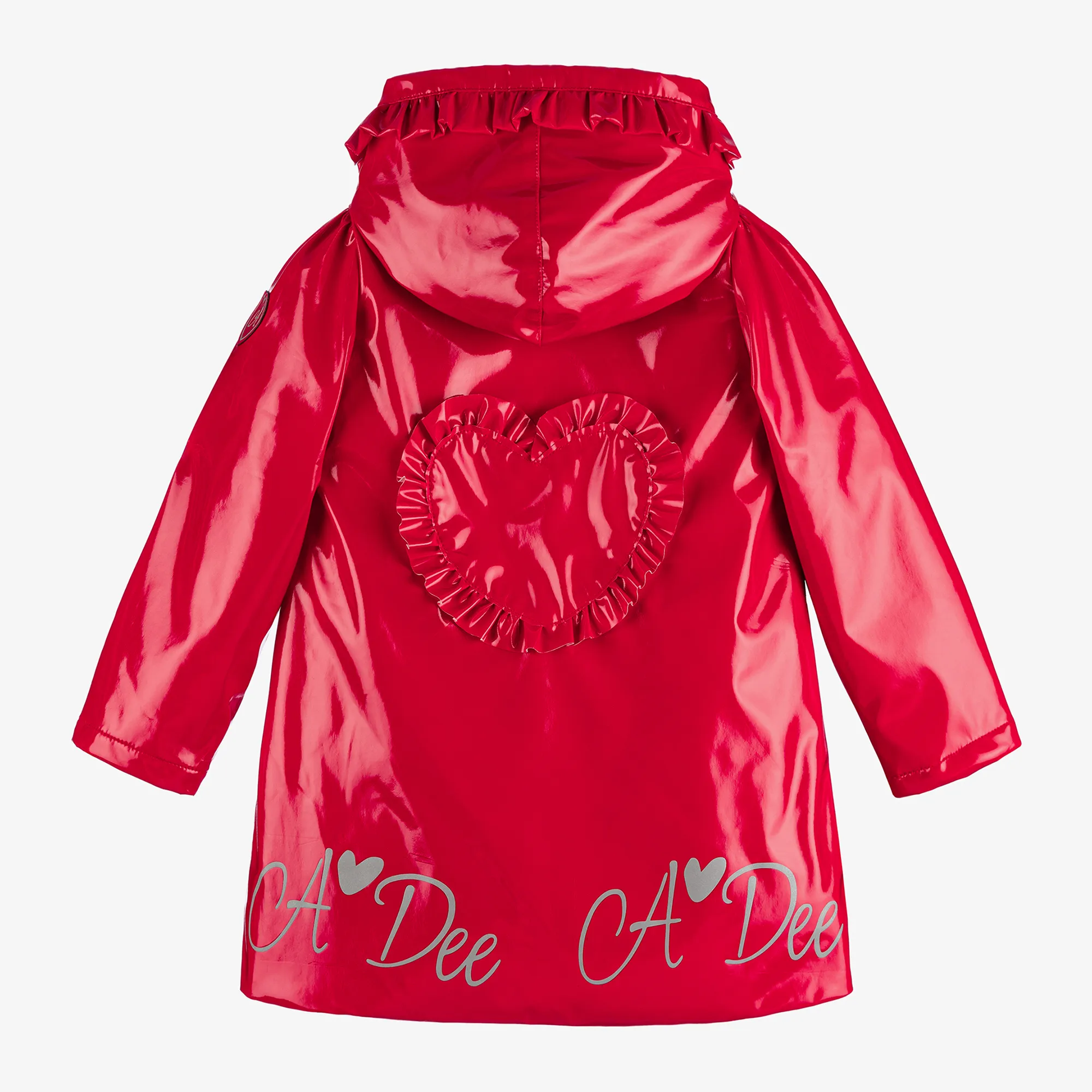 Girls Red Hooded Raincoat