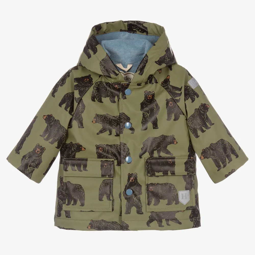 Green Bears Baby Raincoat 