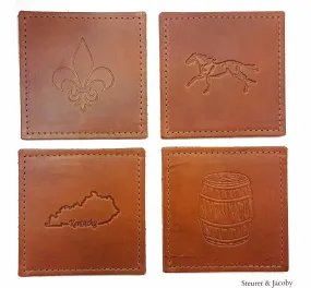 Handcrafted Leather Coasters- Square