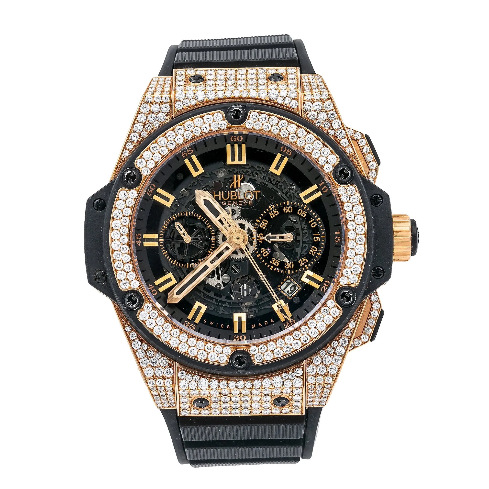 Hublot King Power 701.OX.0180 48MM Black Dial With Rubber Bracelet & 4.50 Ct Diamonds