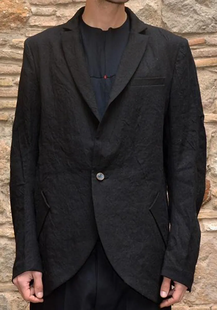 INDIVIDUAL SENTIMENTS MENS PEAKED LAPEL JACKET BLACK