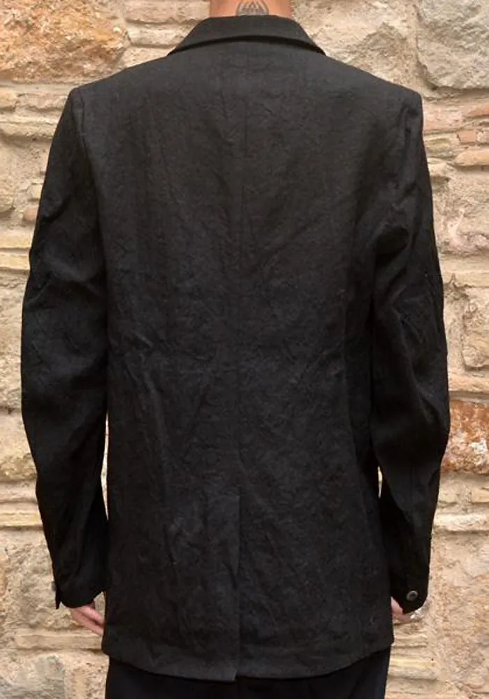 INDIVIDUAL SENTIMENTS MENS PEAKED LAPEL JACKET BLACK