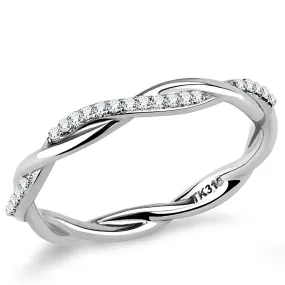 Intertwined Stainless Steel CZ Ring