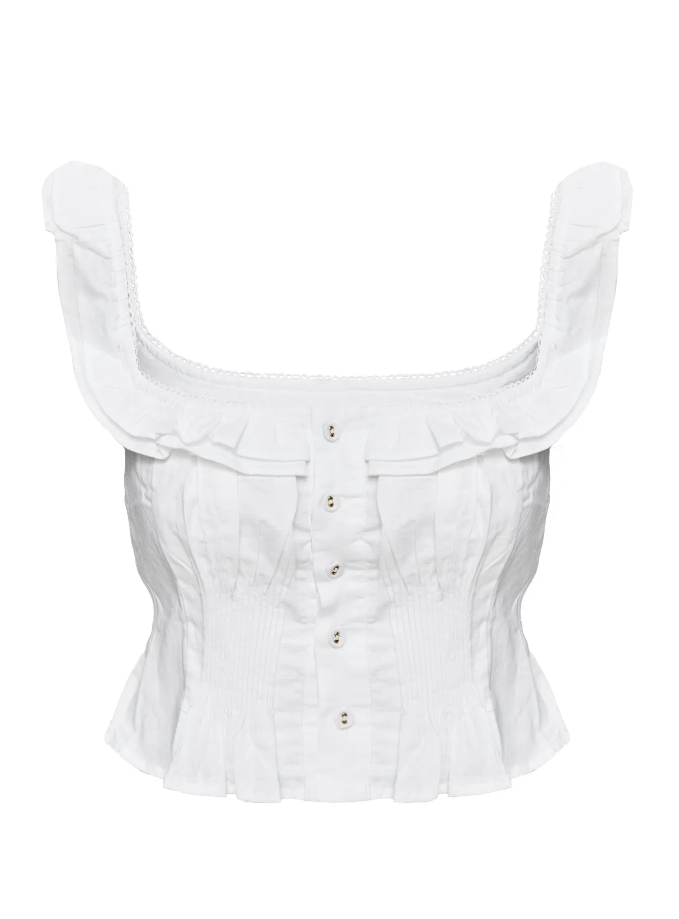 Isadoria Frill Top White Curve