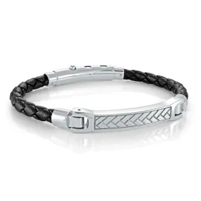 Italgem Steel Esso Leather Bracelet