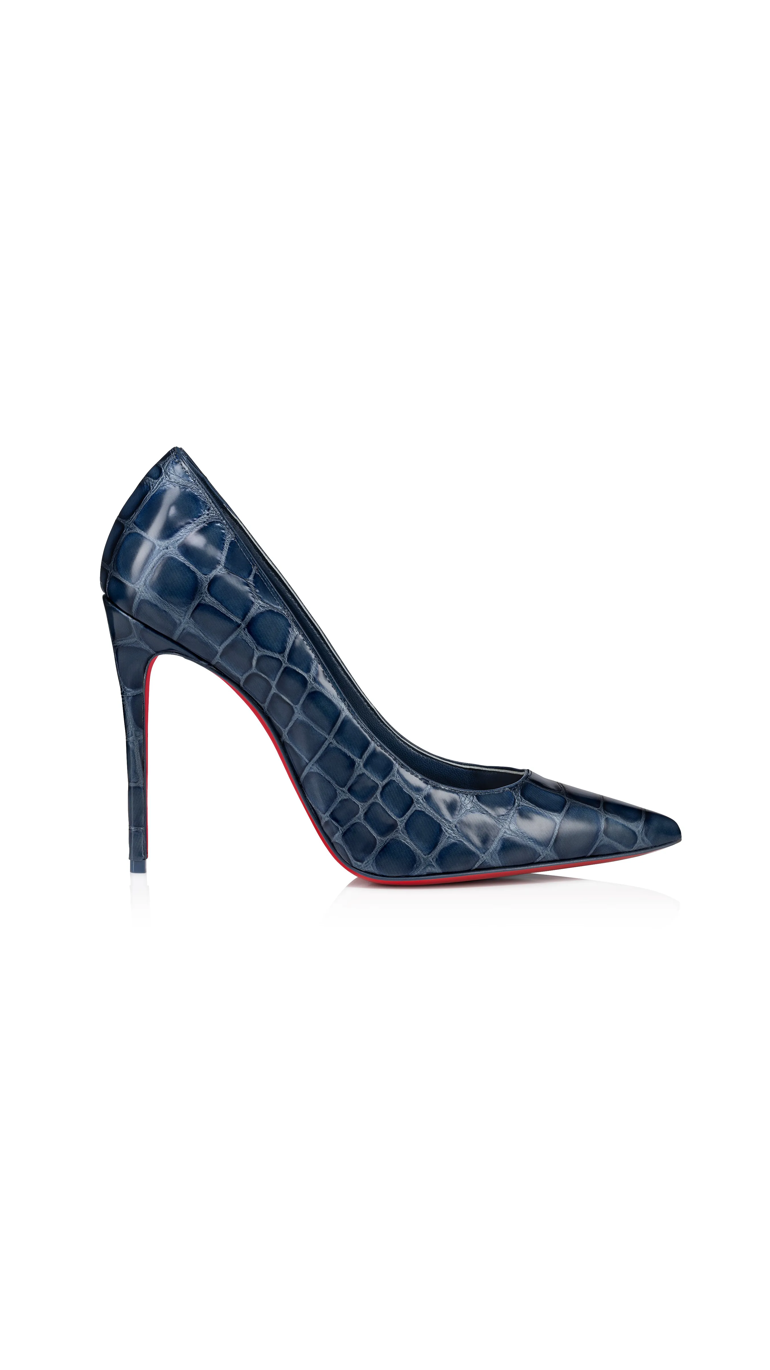 Kate Alligator Embossed calf Leather Pumps - Denim Blue