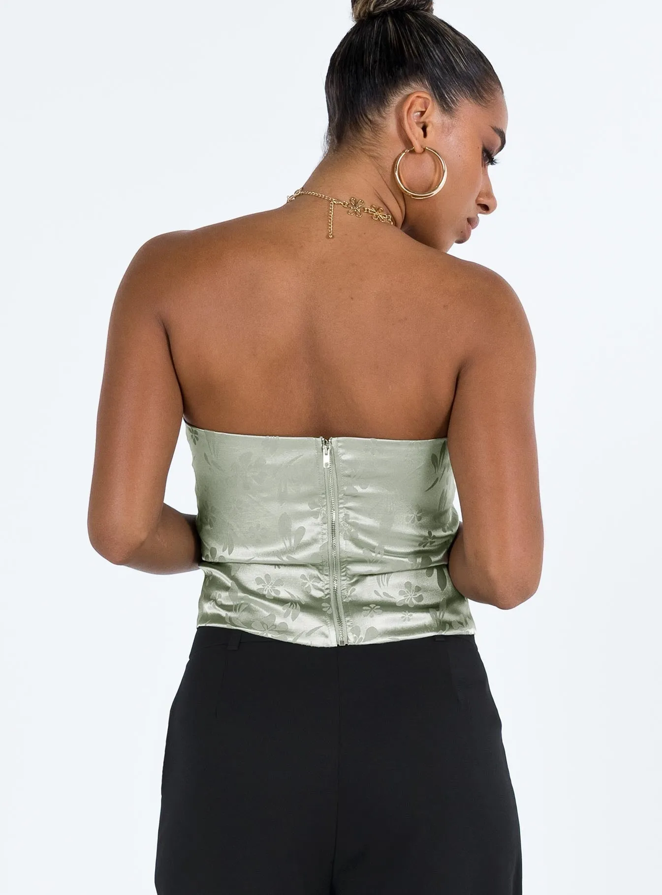 Lalor Strapless Top Green