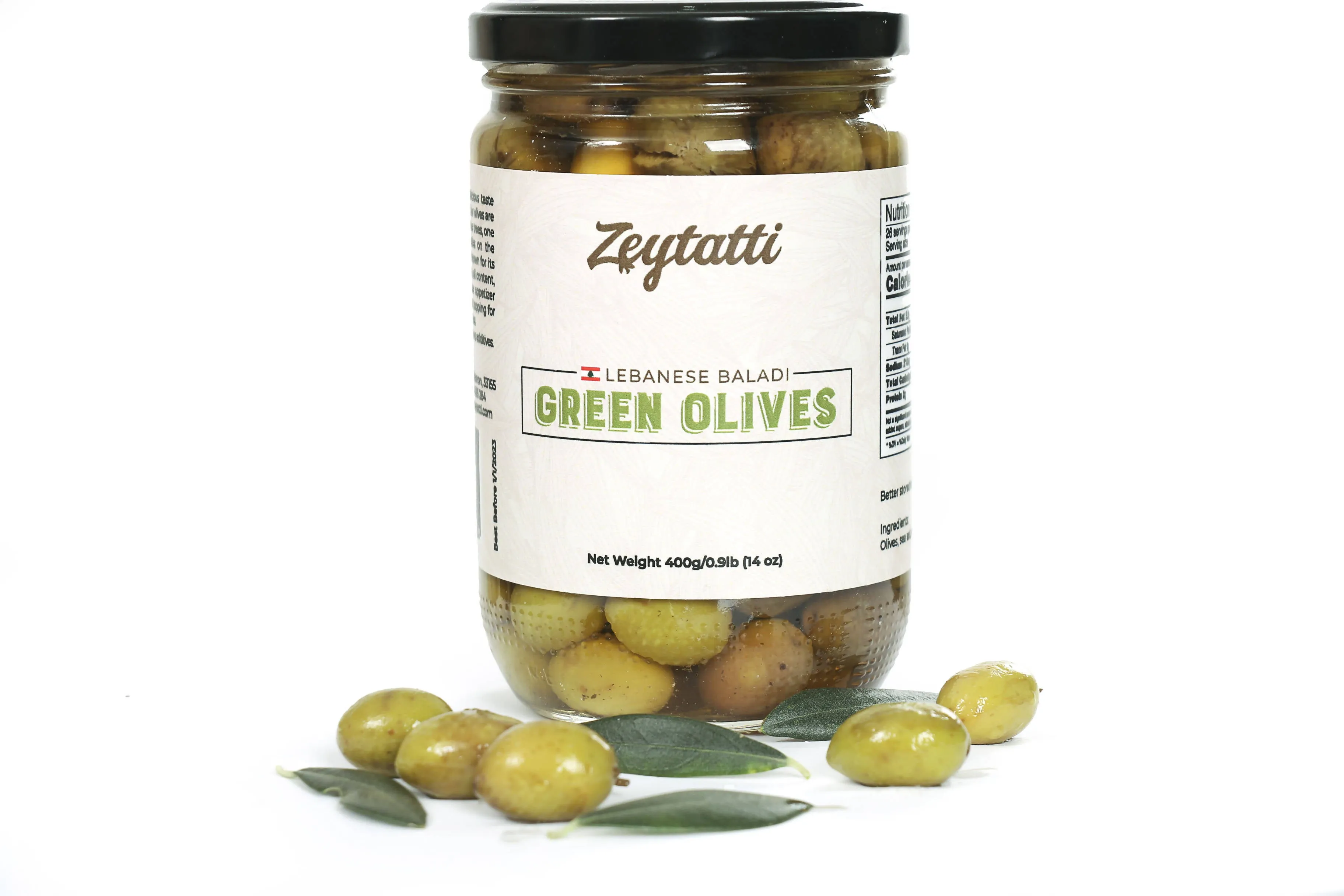 Lebanese Baladi Green Olives - 400g