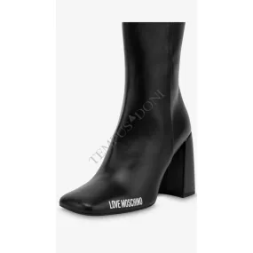 LOVE MOSCHINO - STIVALETTO RUBBER LOGO NERO - LOVE MOSCHINO - Tempus Doni