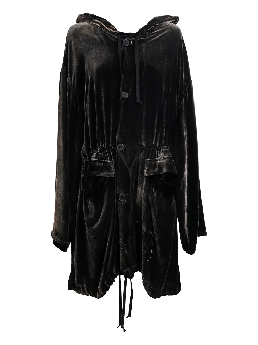 Maison Margiela Hooded Drawstring Shirt Dress