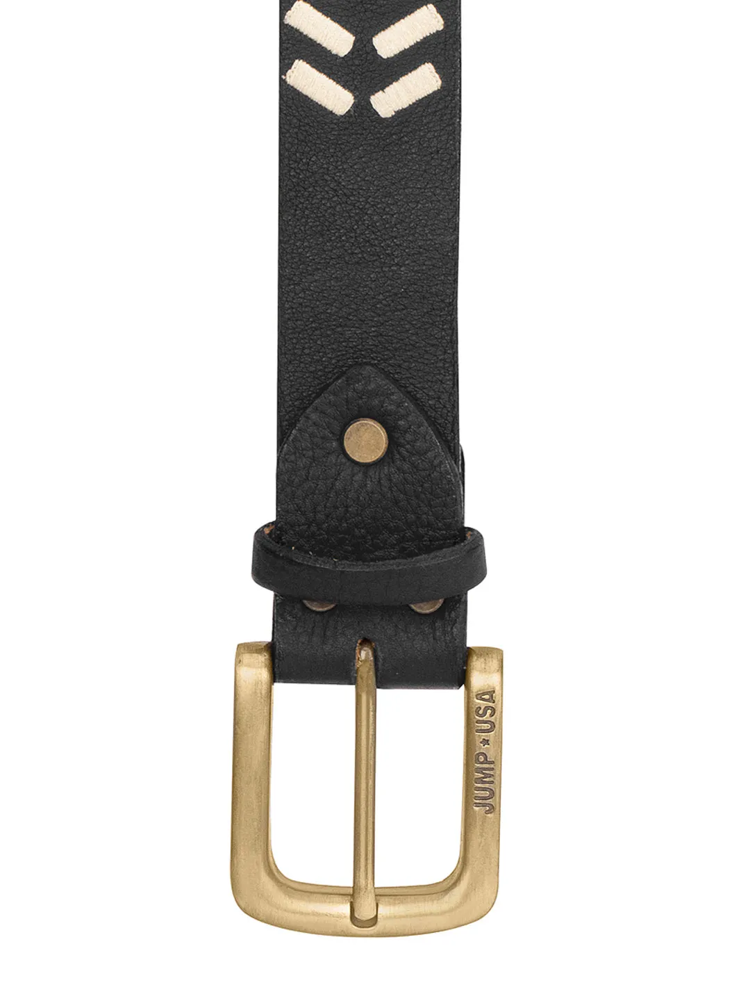 Men Black Leather Belt