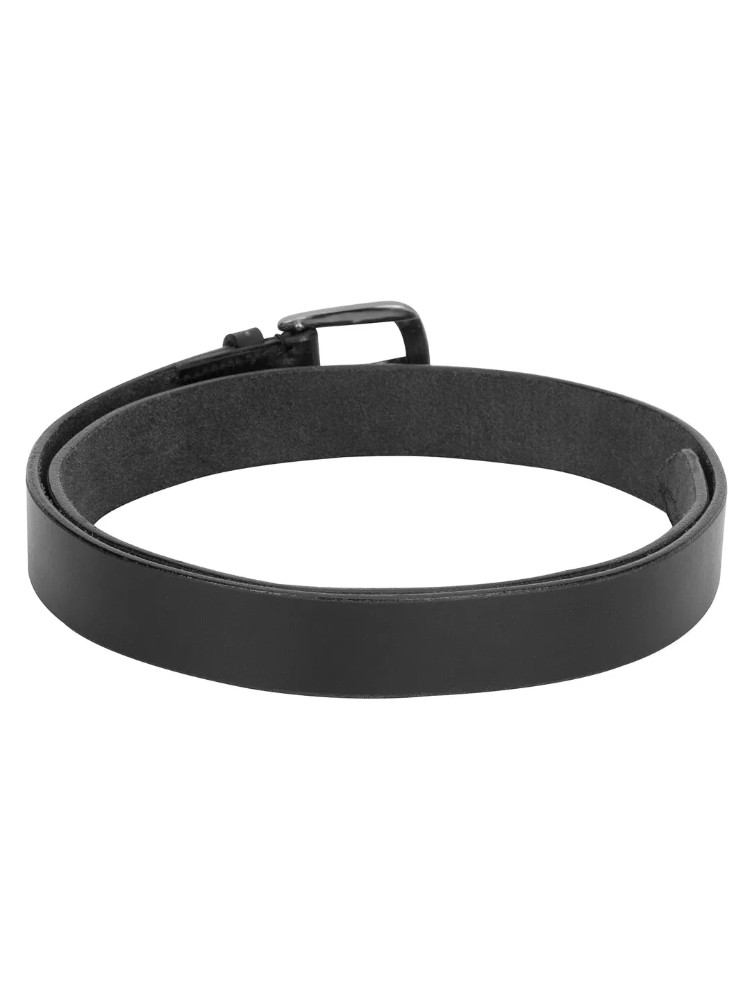 Men Black Solid Leather Belt