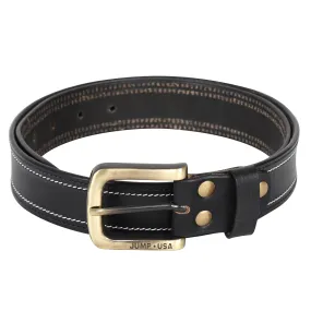 Men Leather Black Belts With Metal Buckle