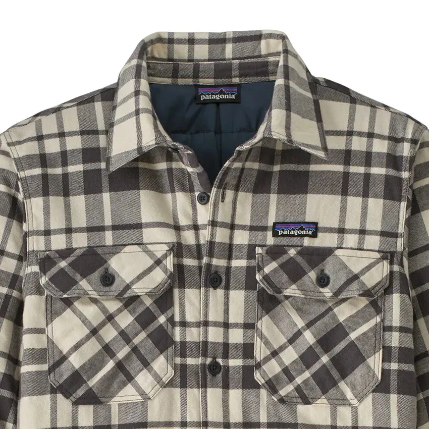 Men's Insulated Organic Cotton MW Fjord Flannel Shirt - Ice Caps: Smolder Blue