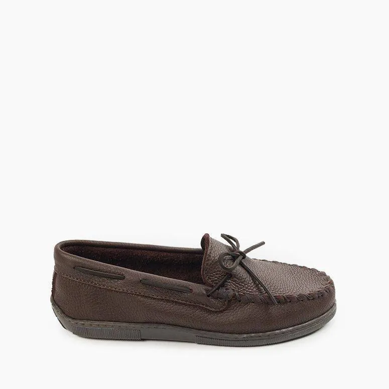  Men's Moosehide Classic Moccasin in Chocolate  