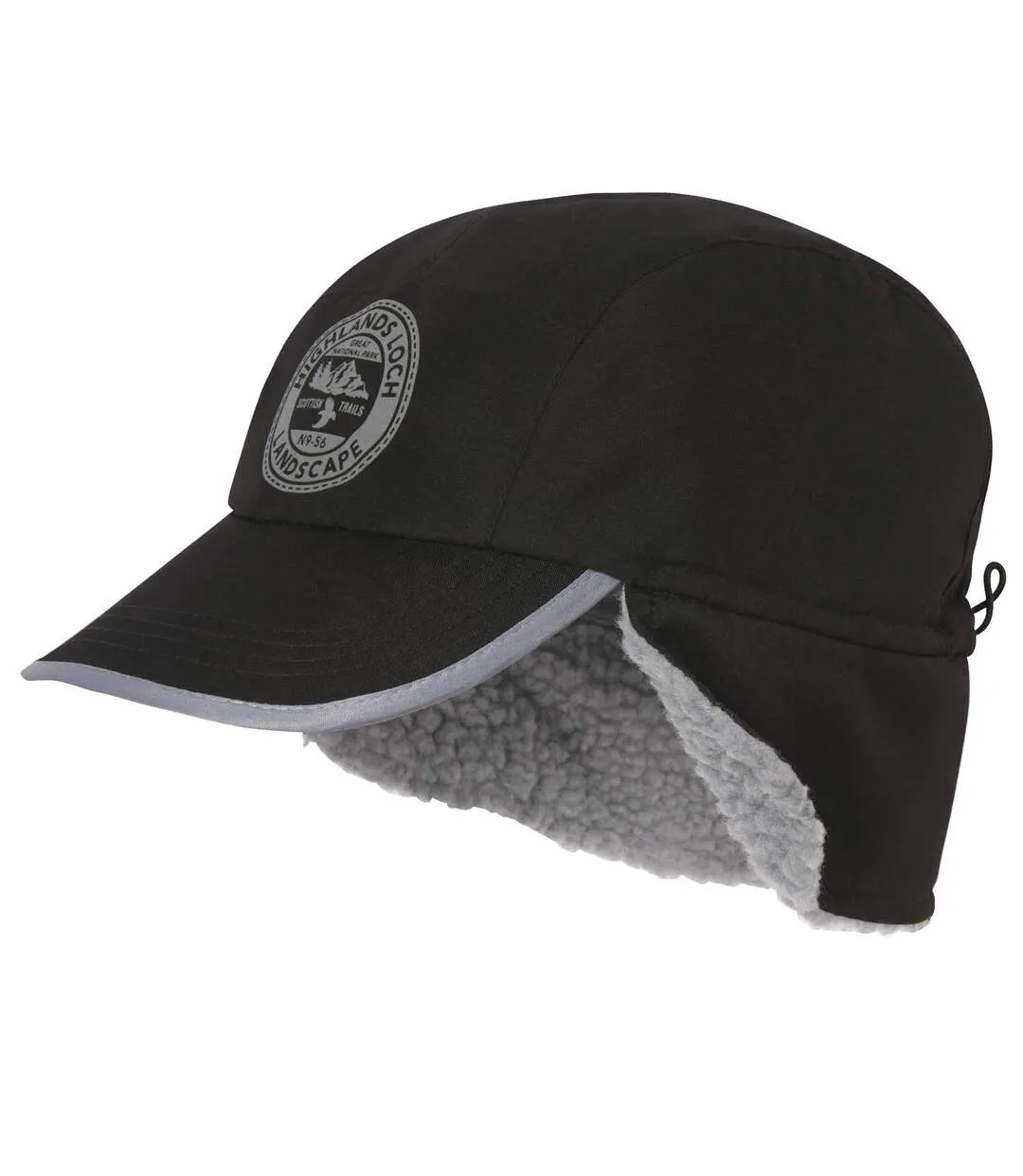 Men's Sherpa-Lined Microfibre Cap - Black 