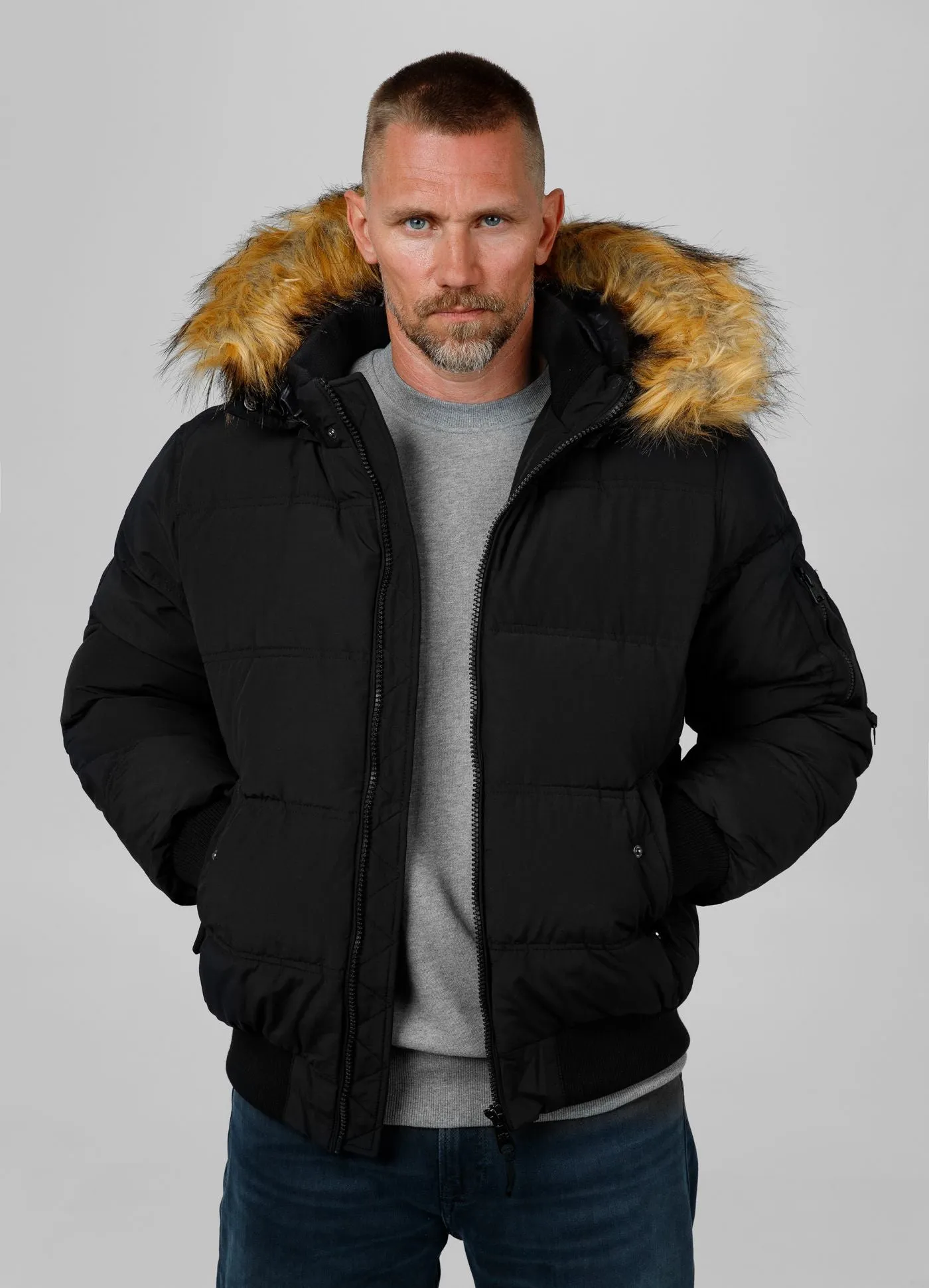 Men's winter hooded jacket Burnt