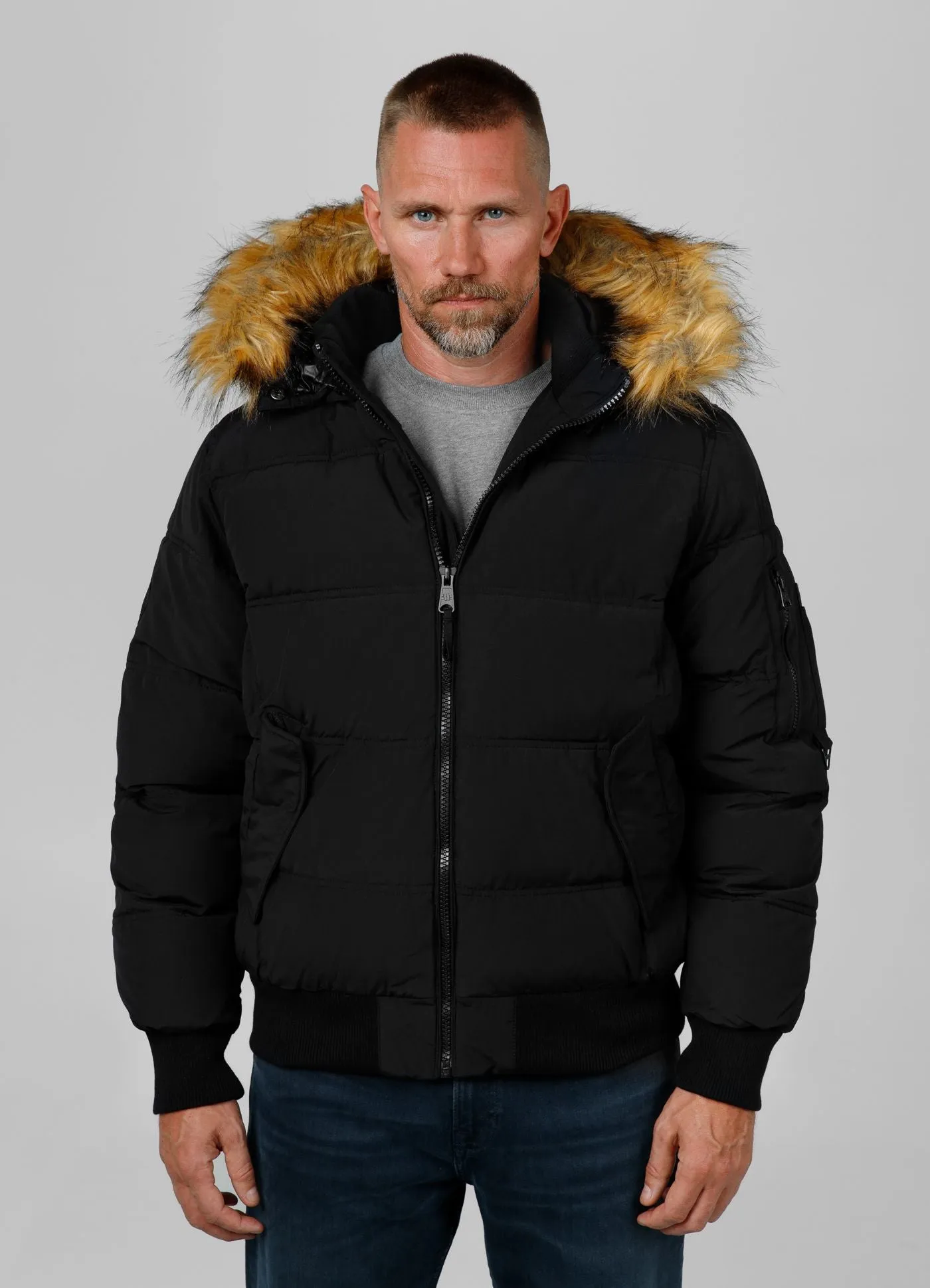 Men's winter hooded jacket Burnt